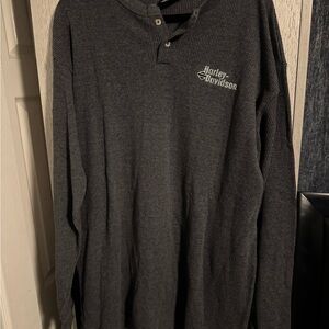 Harley-Davidson Men's Charcoal Long Sleeve Tee